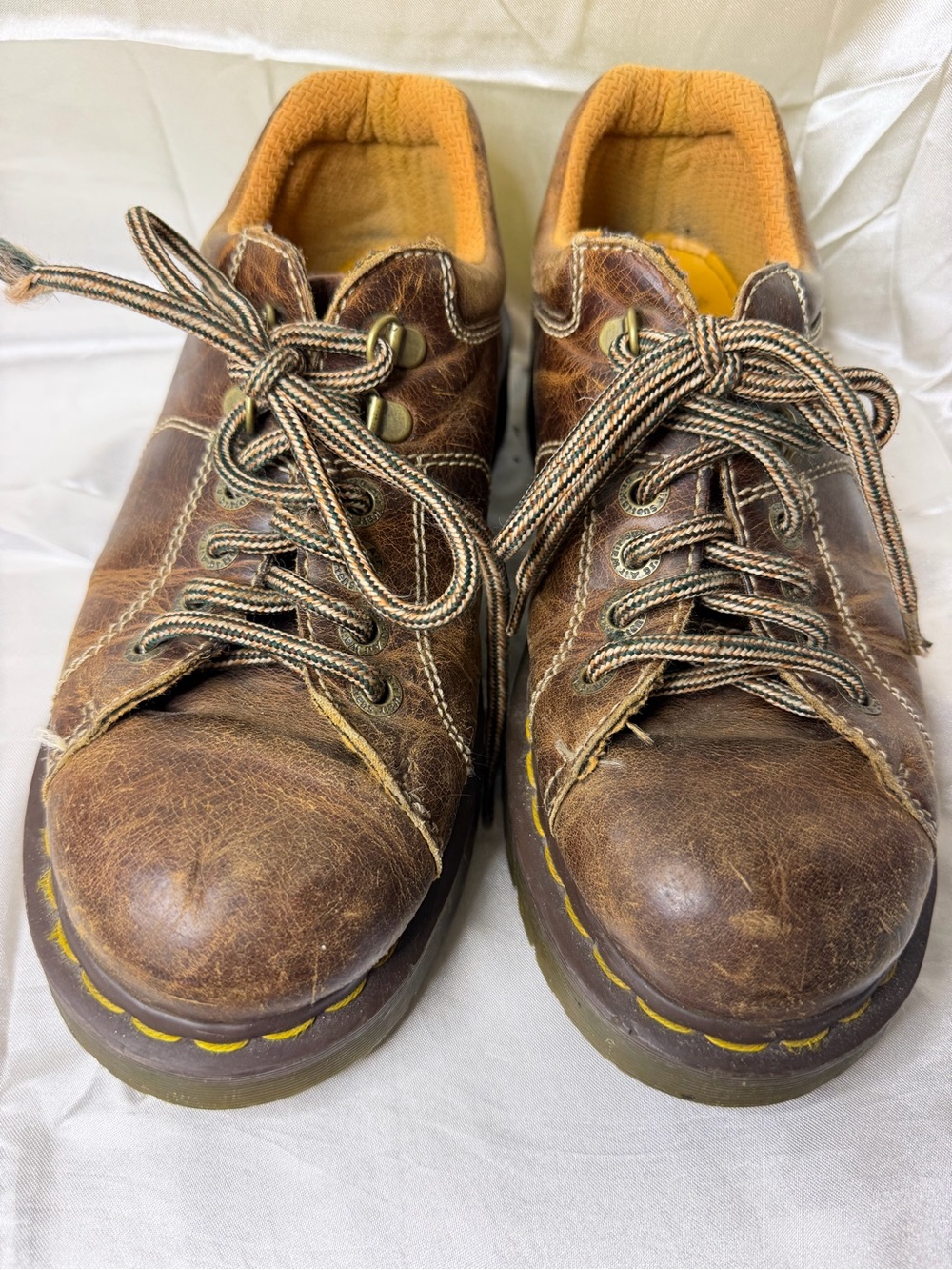 Dr Martens AW004 Brown Leather Oxford Shoes Womens 9 Mens 8 Y2K Distressed - Picture 3 of 11